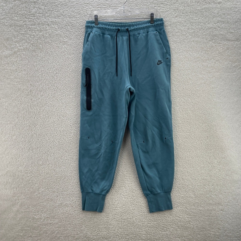 Nike Sweatpants Womens L Tall Blue Green Sportswear Tech Fleece Joggers Gym